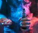 Vaping flavored e-liquid from an electronic cigarette
